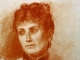 Louise Massenet par sa fille Juliette vers 1887. Sanguine